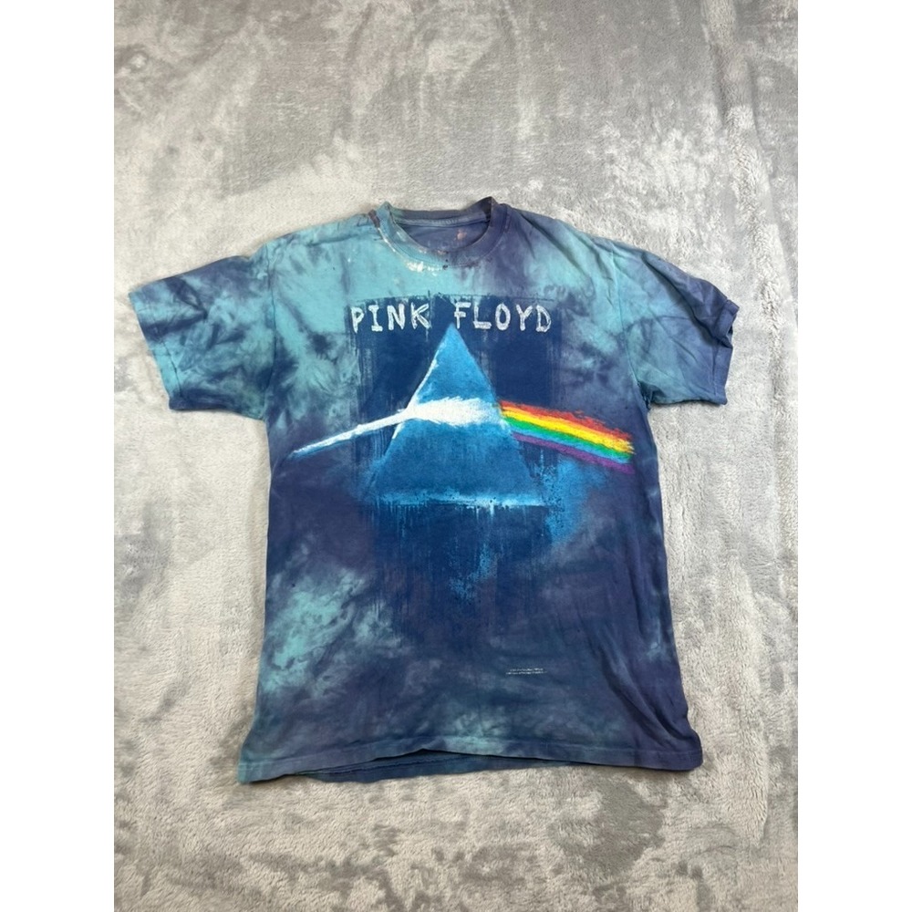 Liquid Blue Pink Floyd Dark Side of the Moon Tie Dye Tee Medium T Shirt